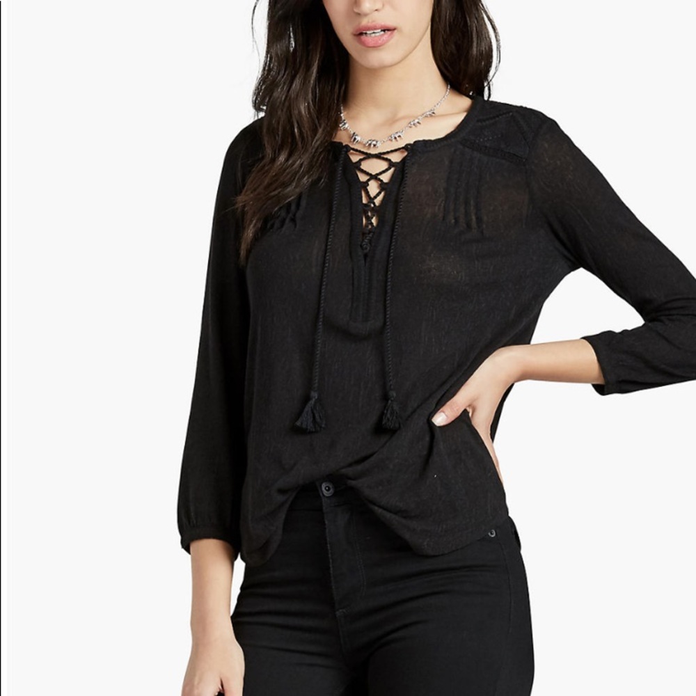 White Lace Peasant Shirt